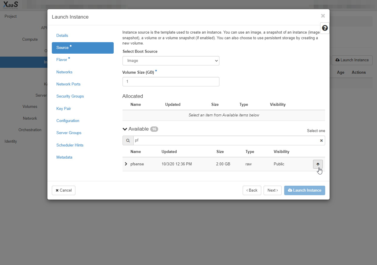 آموزش نصب pfsense - انتخاب ایمیج pfsense