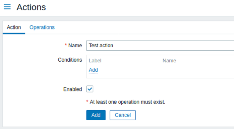 آموزش نصب zabbix - ایجاد عملکرد (Action) جدید