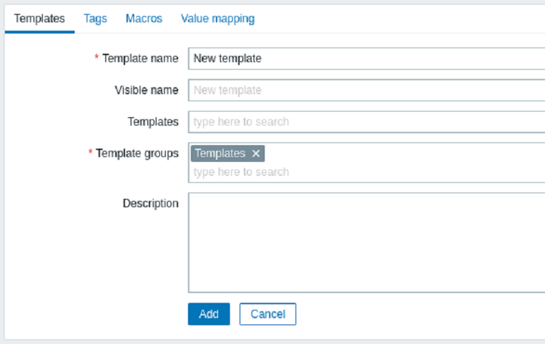 آموزش نصب Zabbix - ایجاد قالب (Template) جدید